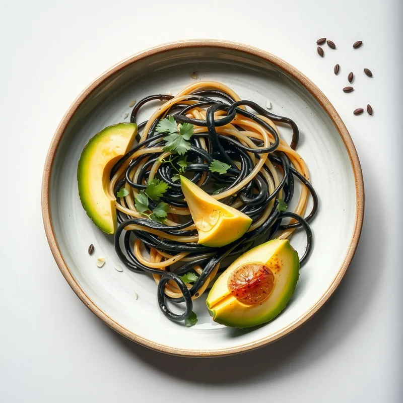 Fideos de Alga con Vinagreta de Aguacate y Cítricos