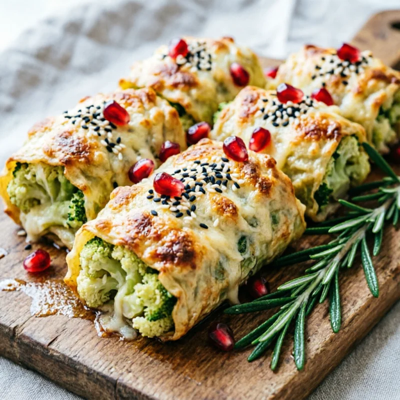 Rollitos de Coliflor Gratinados con Queso y Romero