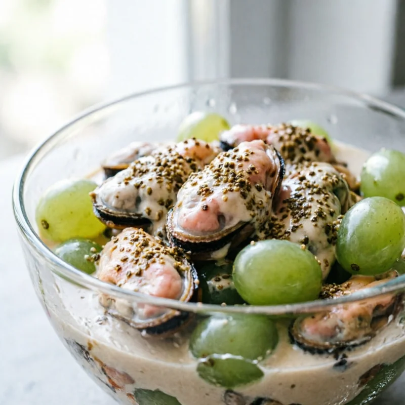 Ceviche Blanco de Mejillones con Perlas de Uva