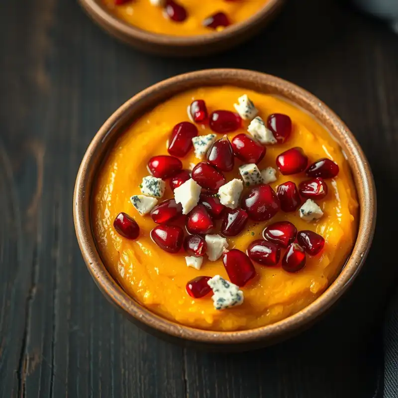 Néctar de Calabaza y Granada con Queso Azul