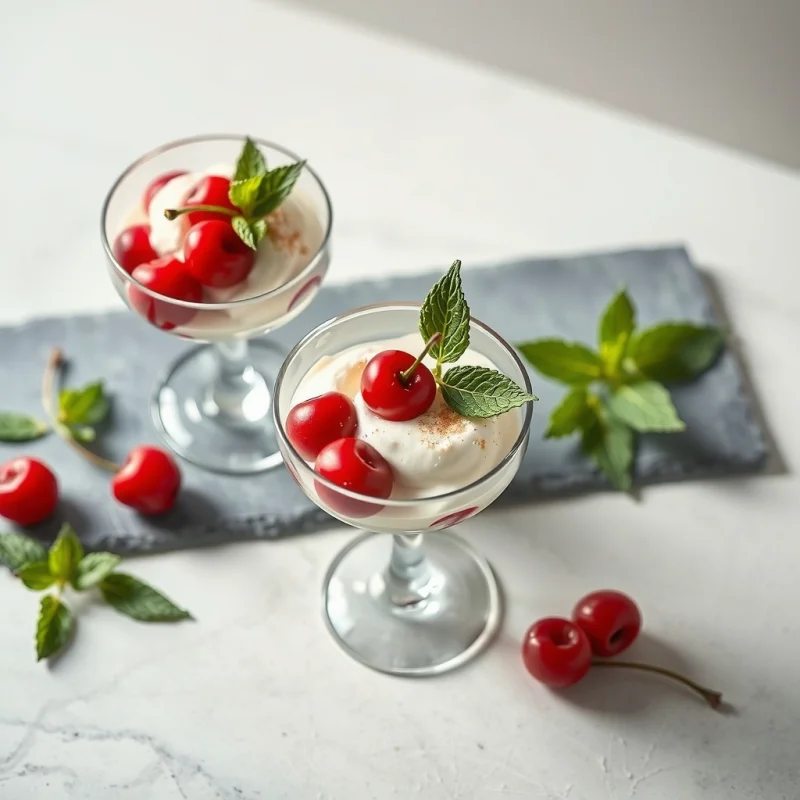 Perlas de Cereza con Menta Granizada