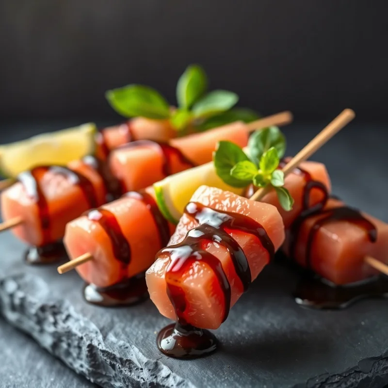 Brochetas de Pomelo Glaseado con Koji