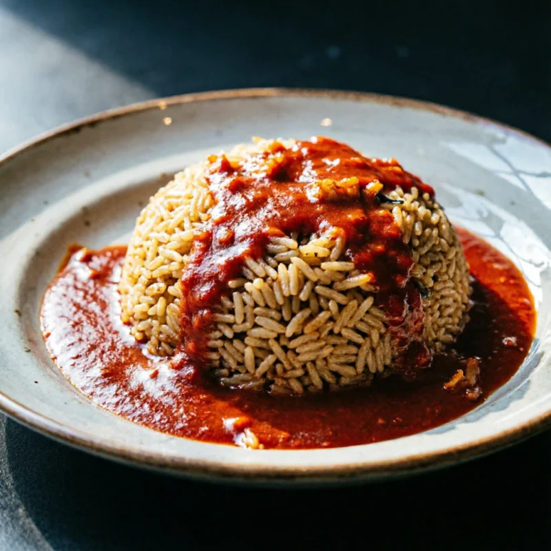 Arroz Ahumado con Maíz y Salsa Aterciopelada