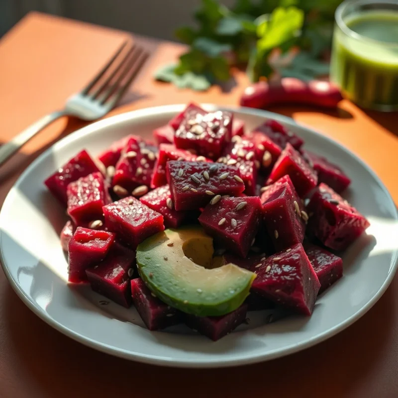 Remolacha Asada Con Palta Cremoso