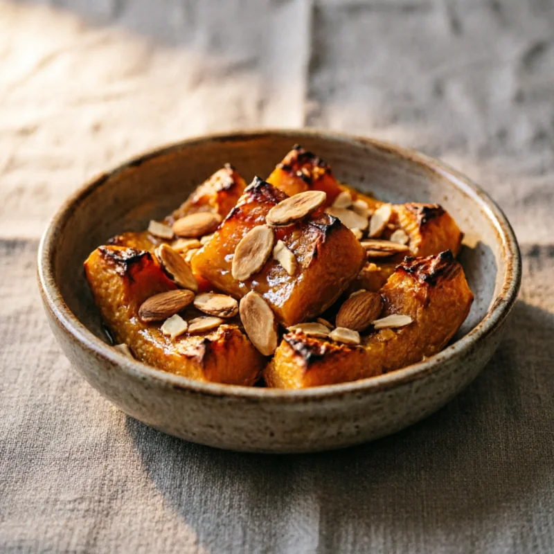 Bocados de Calabaza Caramelizada con Crujiente de Almendra
