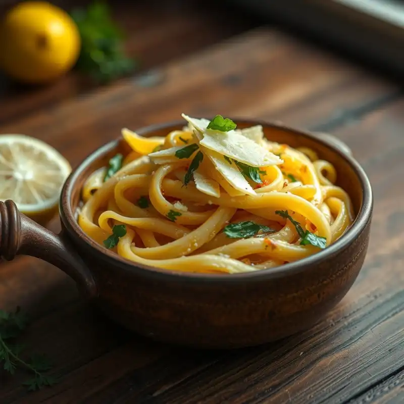 Pasta Cremosa de Limón y Ajo Rápida