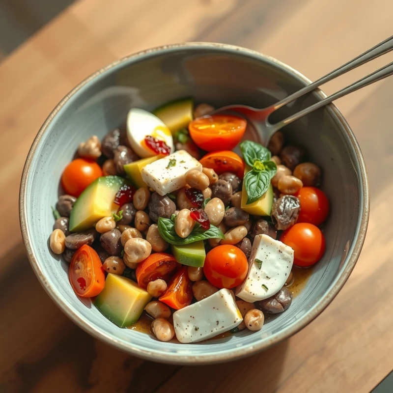 Ensalada Mediterránea de Lentejas y Halloumi