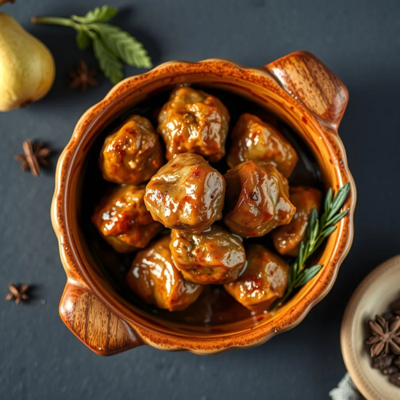 Albóndigas de Cordero con Pera