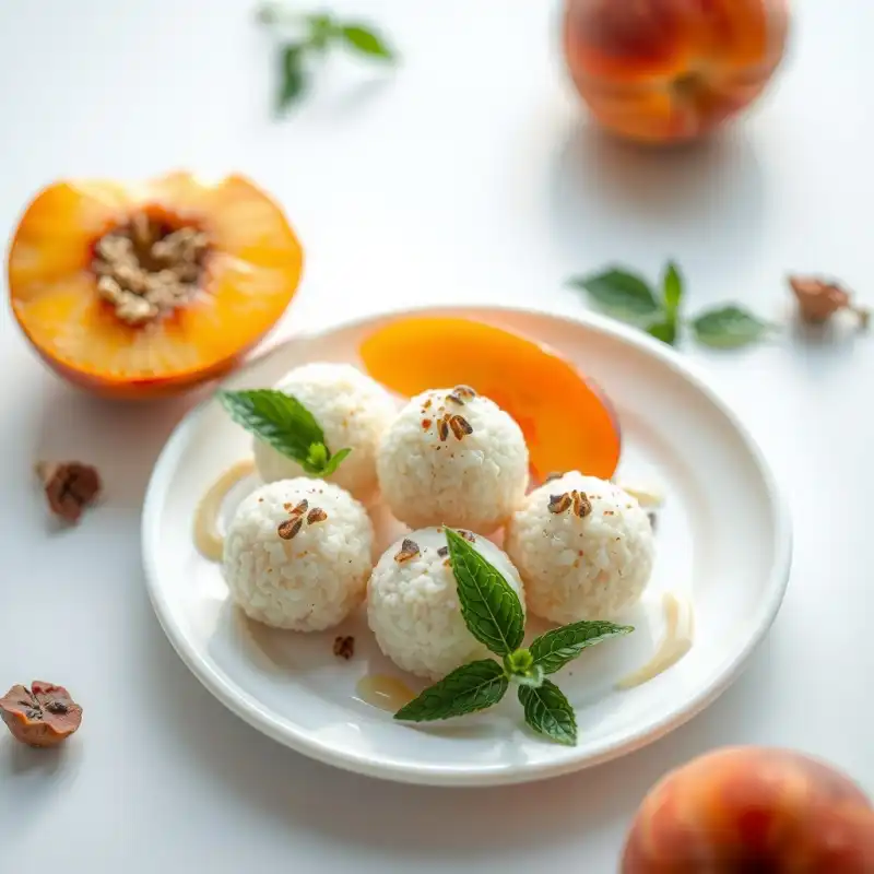 Esferas de Melocotón con Menta (Sin Gluten)