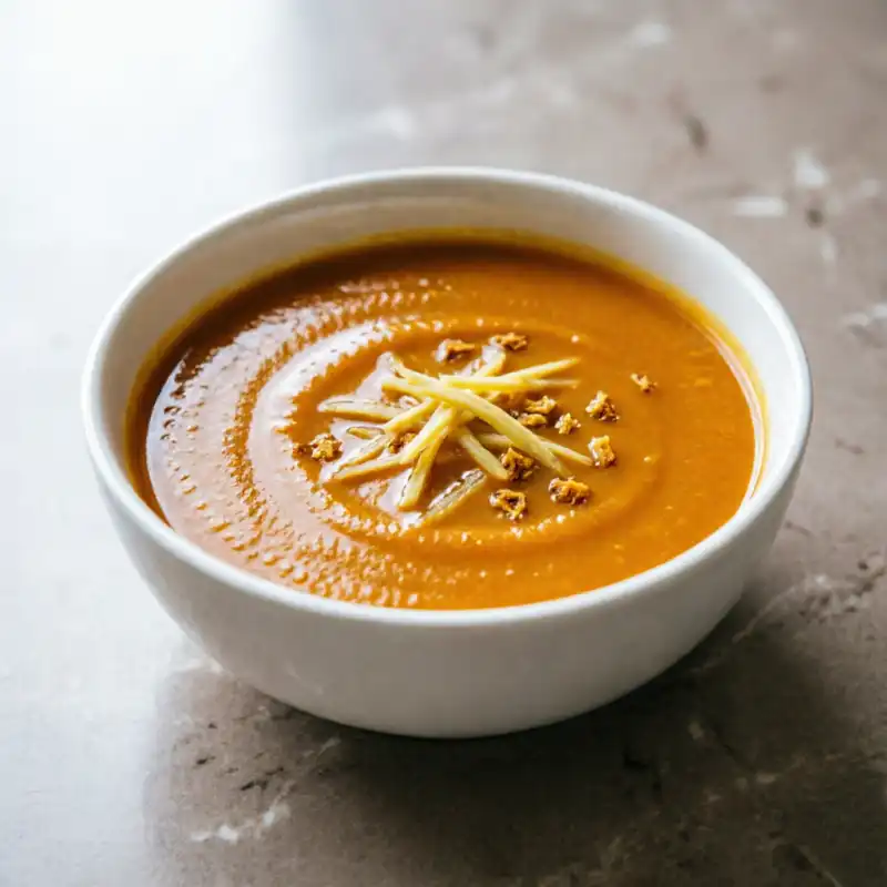 Sopa Cremosa de Calabaza y Jengibre