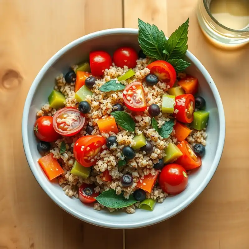 Ensalada Vibrante de Quinoa y Verduras de Temporada