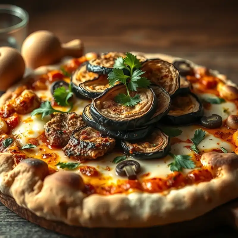 Pizza Umami de Berenjena Tostada