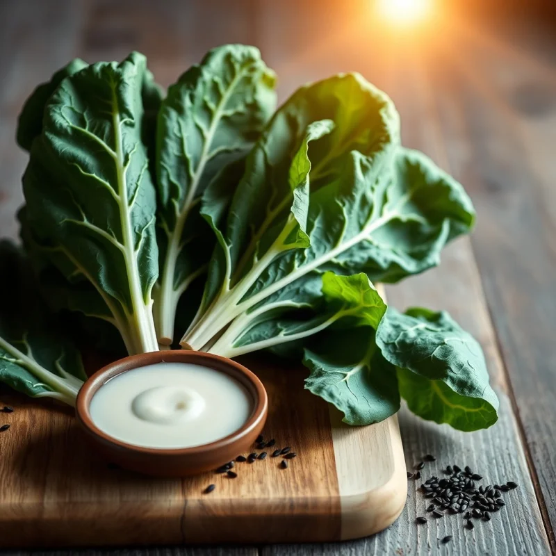 Acelga al Vapor con Salsa Fermentada de Ajo