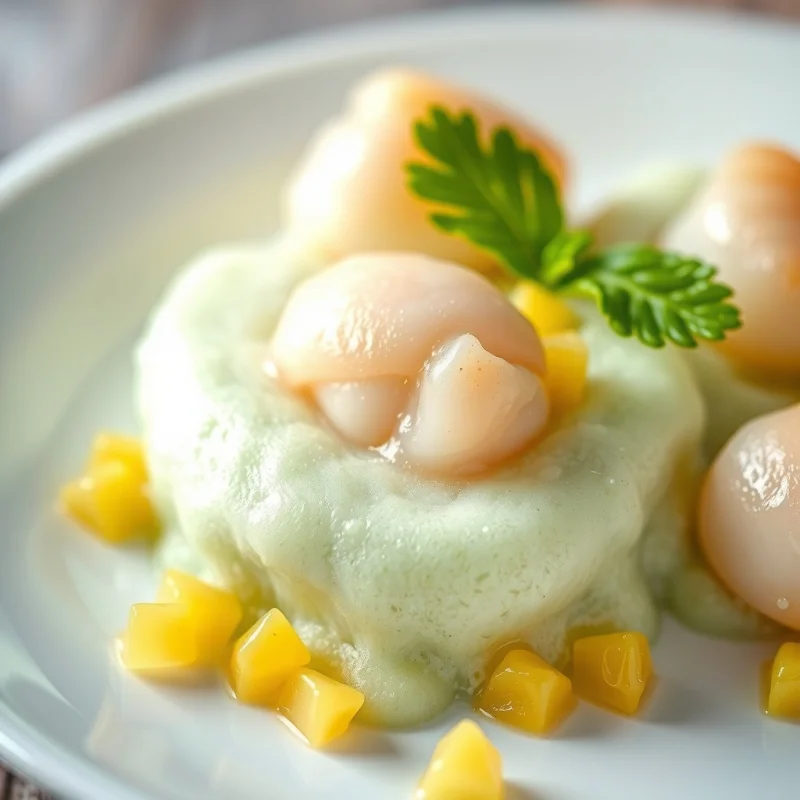 Vieyras Confitadas y Aire de Cilantro