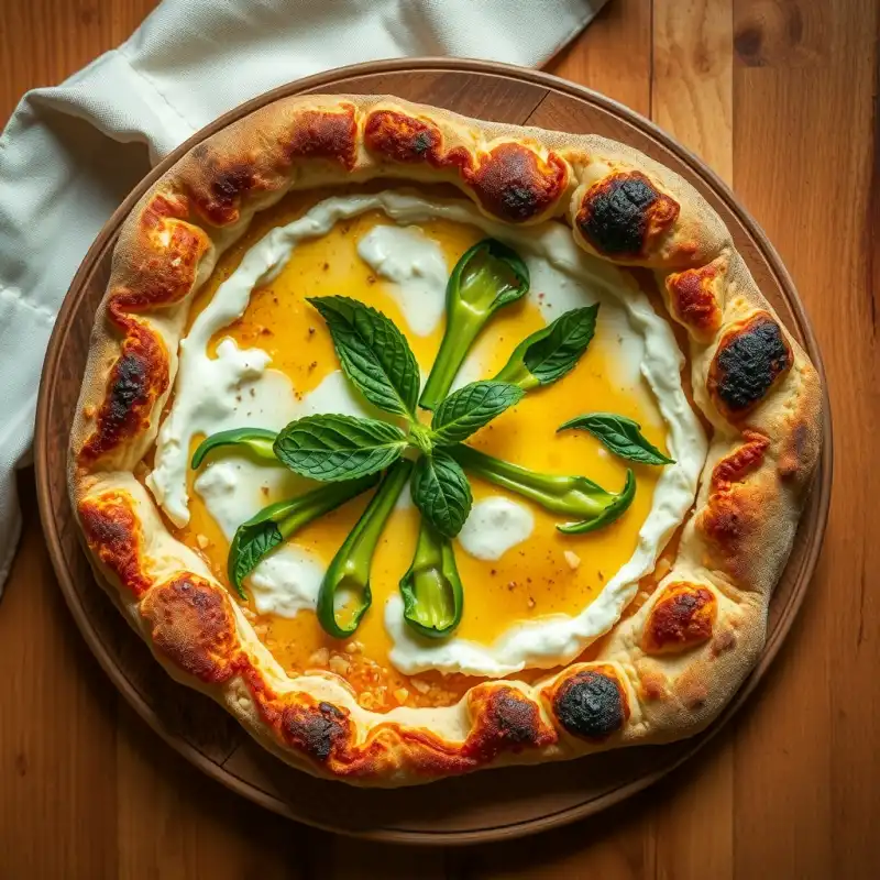 Pizza Gourmet de Primavera con Espárragos y Ricotta