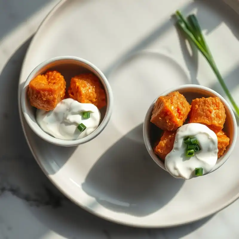 Bolas de Boniato y Miso con Yogur Fresco