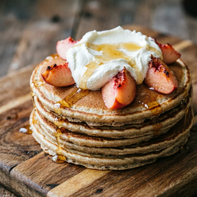 Tortitas de Durazno y Cardamomo con Crema de Yogur