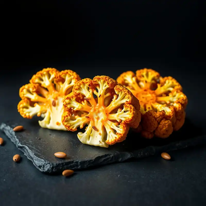 Colmenas de Coliflor Rostizada y Kaki