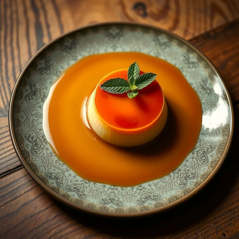 Flan Clásico con Salsa de Caramelo Líquido