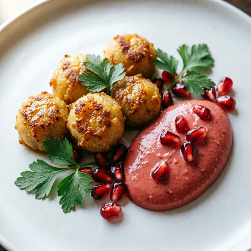 Esferas de Calabaza y Koji con Alioli de Granada