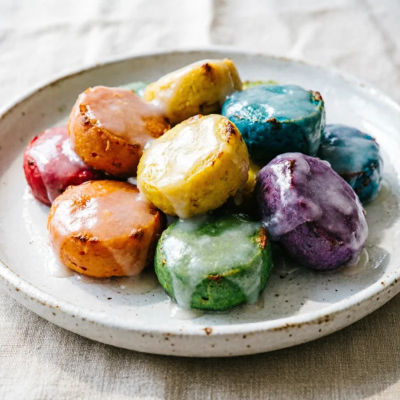 Dulces de Boniato Arcoíris Glaseados