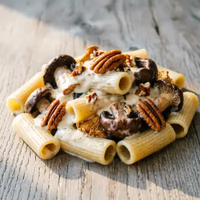 Rigatoni Cremoso con Setas y Nuez Pecana