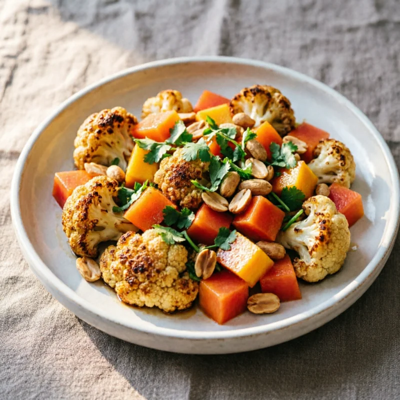 Ensalada de Coliflor con Mango y Curry Suave