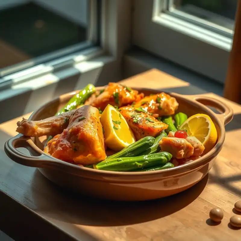 Pollo Cremoso al Limón con Espárragos