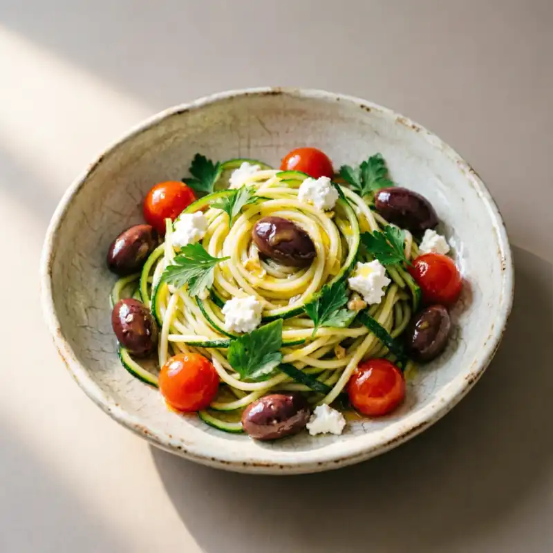 Ensalada de Fideos de Calabacín Mediterránea