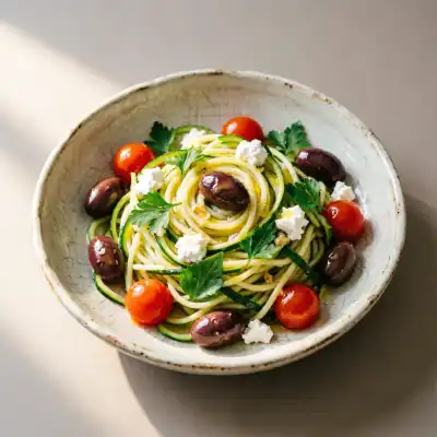 Ensalada de Fideos de Calabacín Mediterránea
