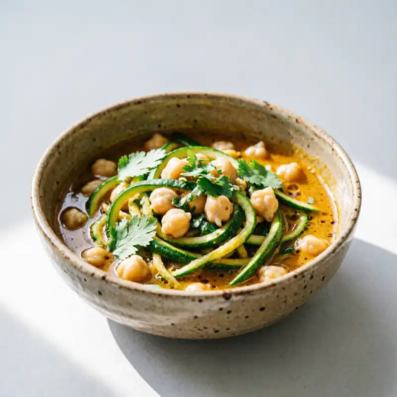 Curry Rápido de Calabacín y Garbanzos Veraniego