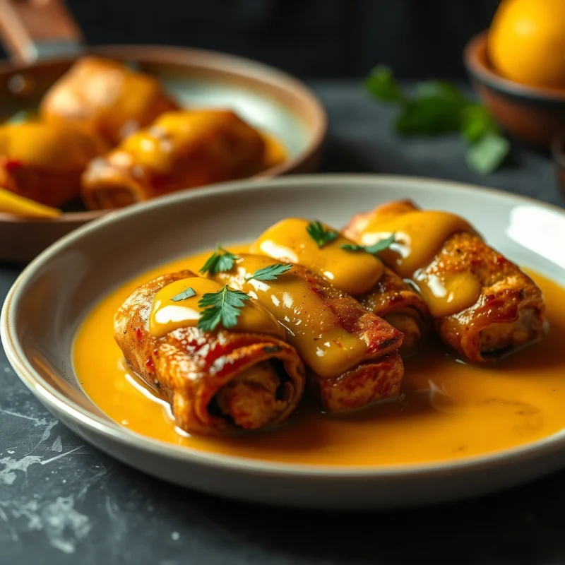 Rollos de Pollo Encurtido Especiado