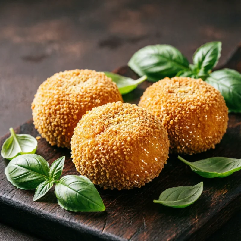 Bolas de Calabaza Albahaca y Queso Fundido
