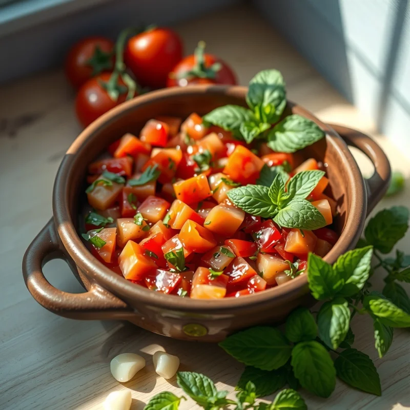 Cebiche Rápido de Tomate y Menta