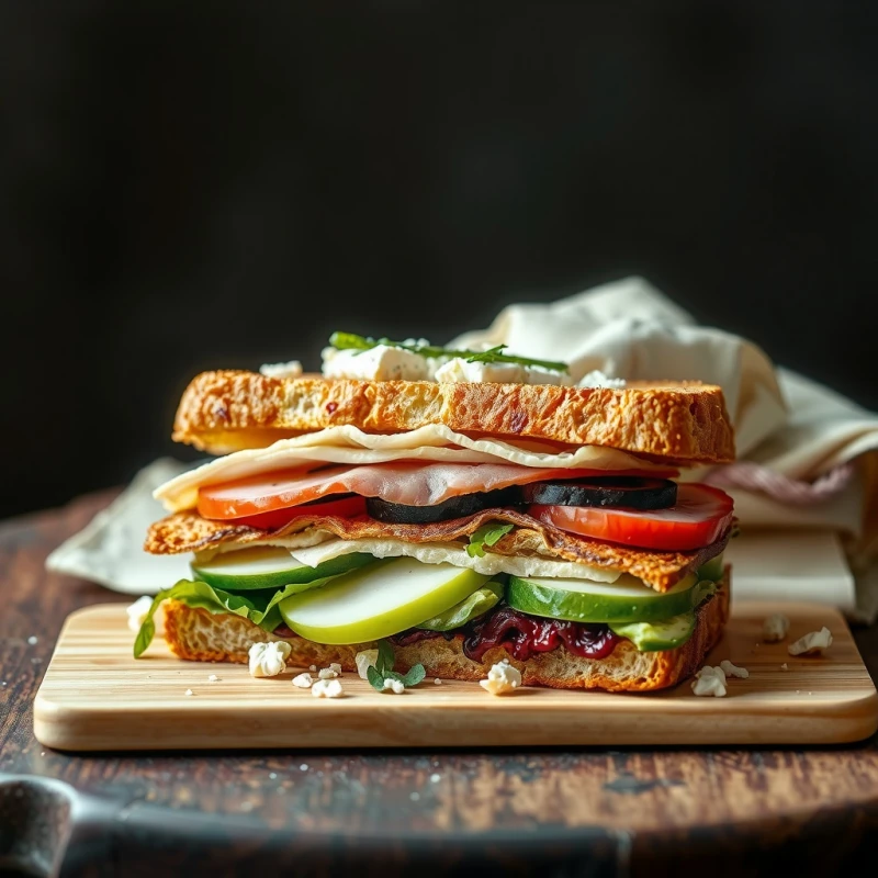 Sándwich Mediterráneo con Pavo y Alioli de Azafrán