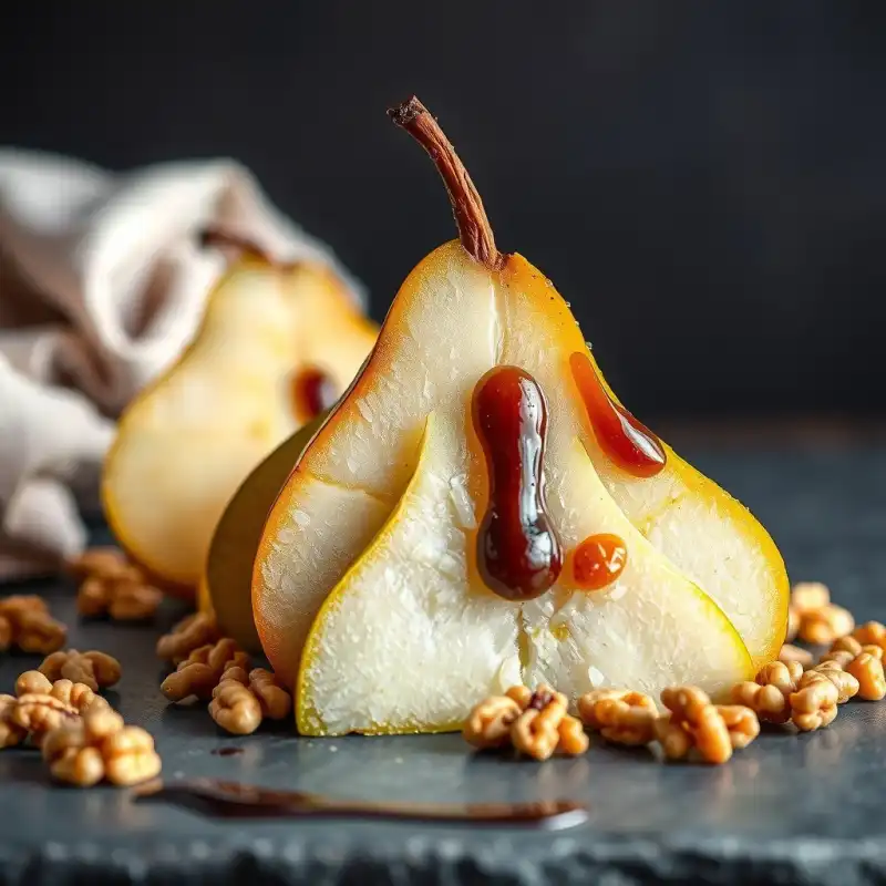 Reducción Balsámica de Pera con Nueces Tostadas