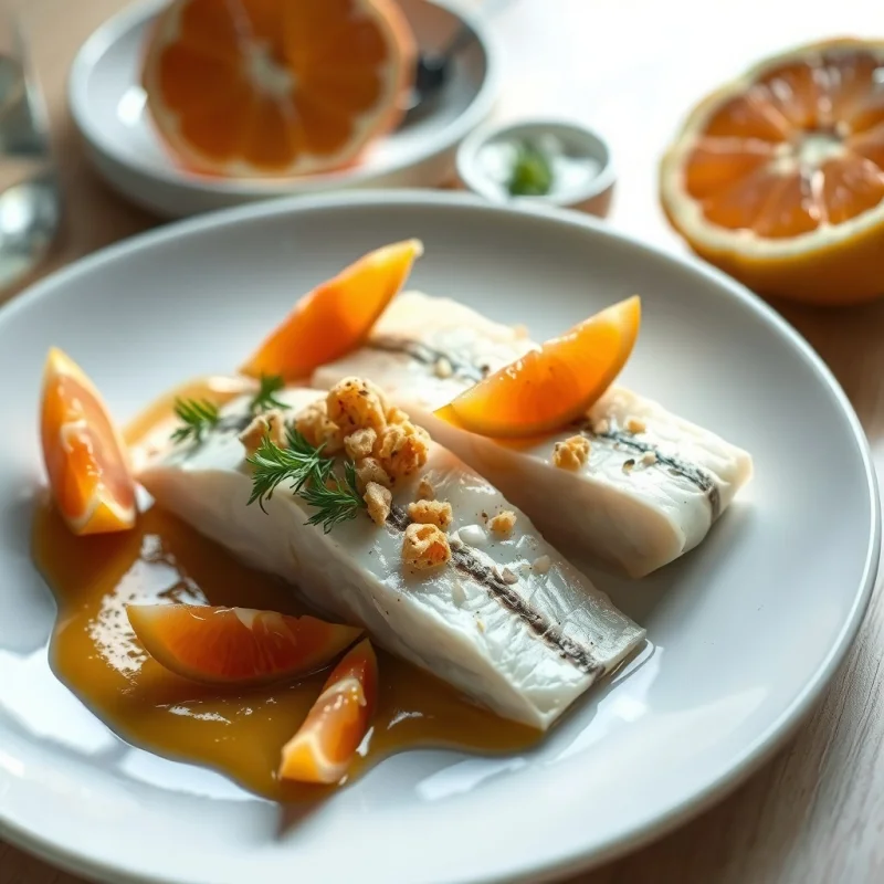 Lomos de Merluza con Pomelo y Alcaparras