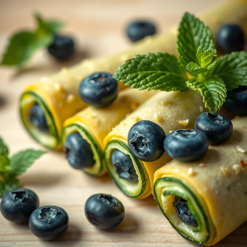 Rollitos de Calabacín y Menta Fresca