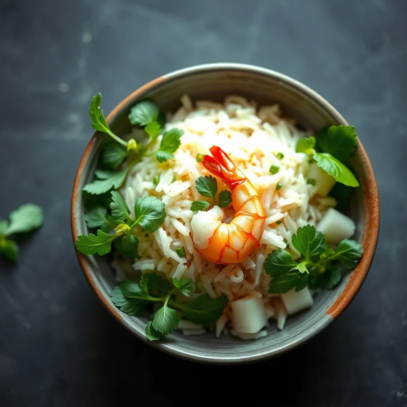 Arroz vietnamita de mariscos al vapor