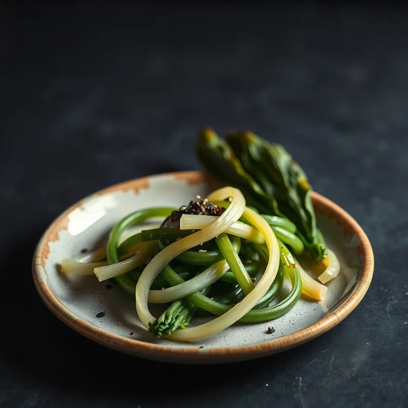 Tataki de Puerro Marinados en Miso-Citrus
