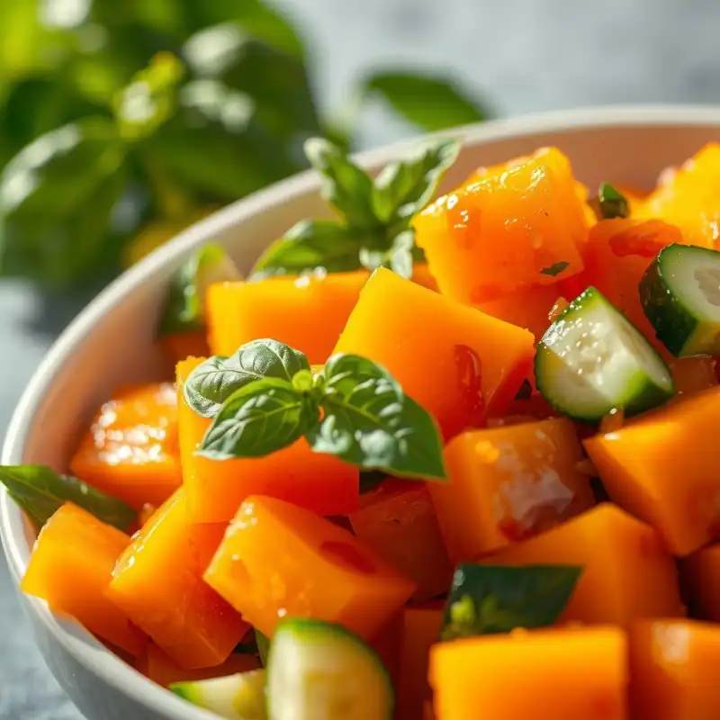 Ensalada Refrescante de Melón y Pepino