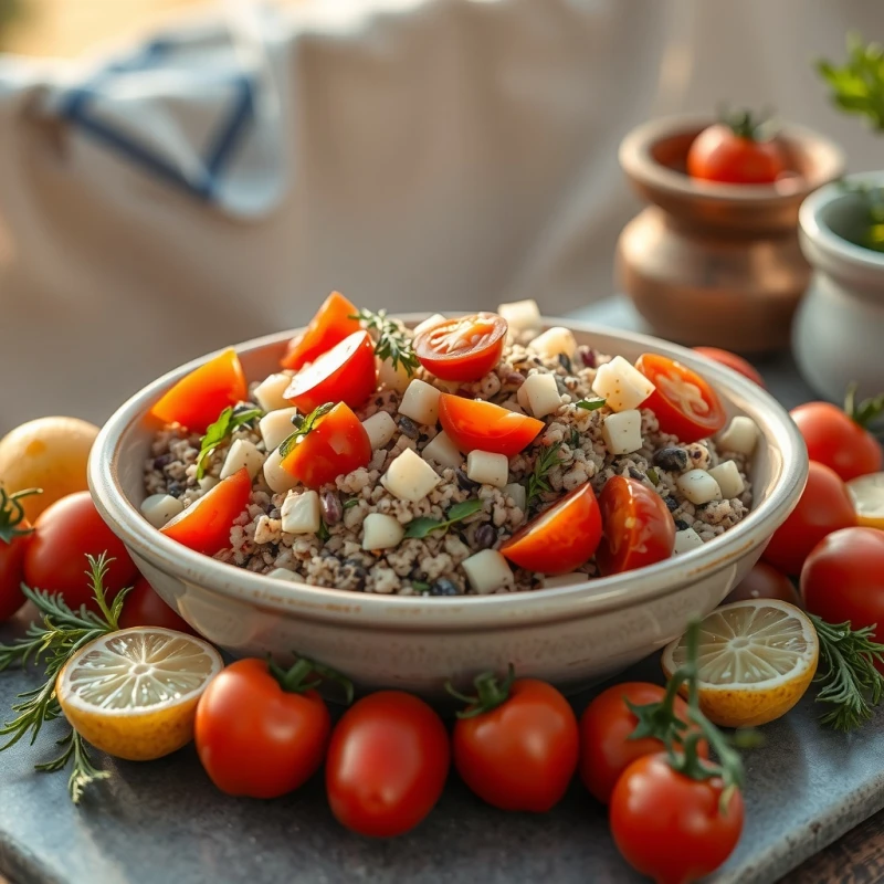 Ensalada Vibrante de Quinoa Mediterránea