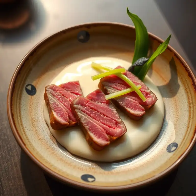 Elegancia de Kyoto: Solomillo Wagyū en Reducción de Sake y Miso