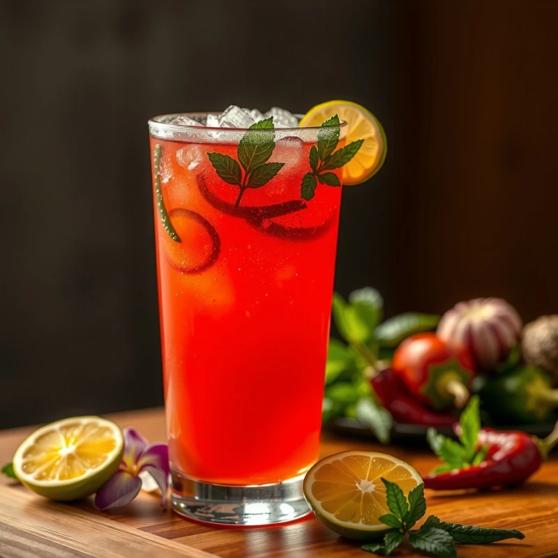 Agua de Jamaica Rítmica con Infusión de Chile