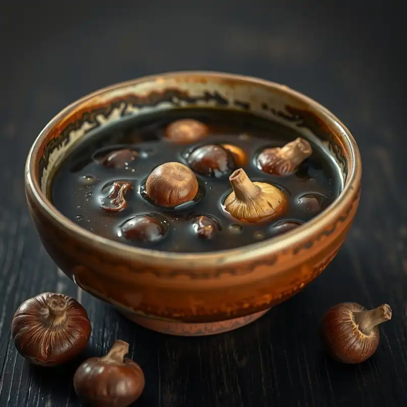Caldo Confitado de Setas y Castañas Otoñales