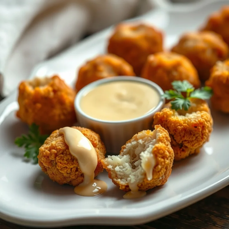 Bolas de Coliflor y Hierbas con Salsa de Limón