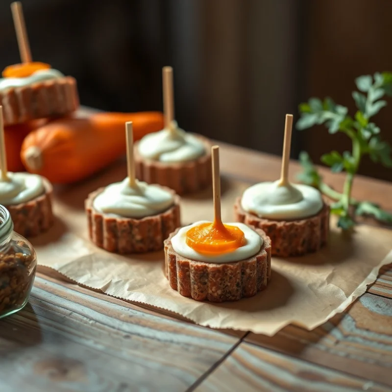 Dulces de Zanahoria al Vapor y Queso Crema