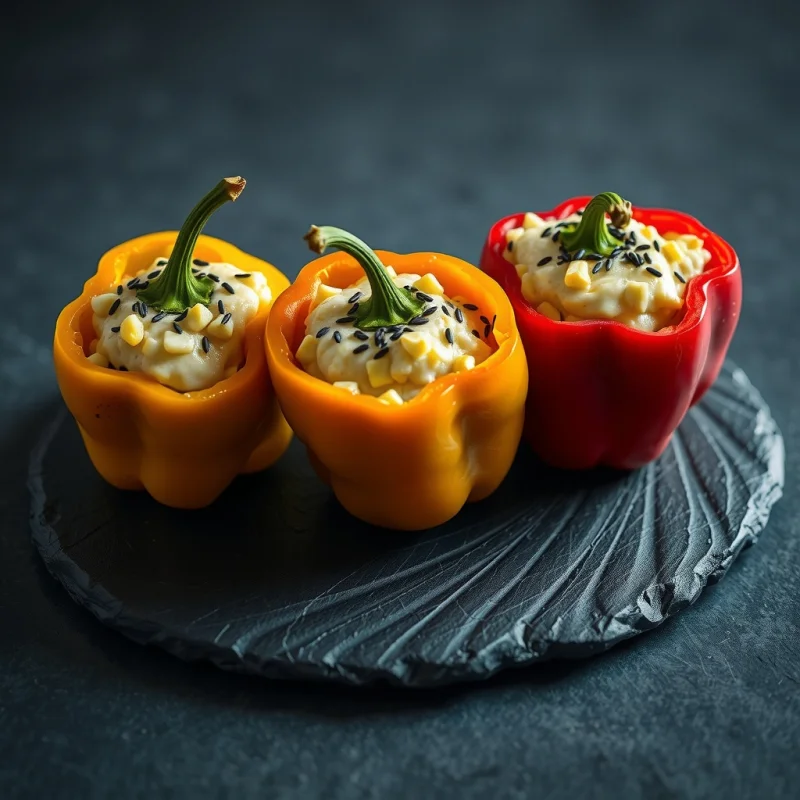 Pimientos Rellenos Crujientes de Maíz y Menta