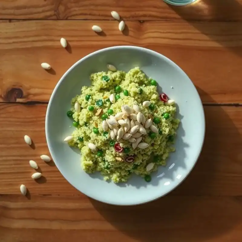 Quinoa Cremosa con Verdes de Temporada y Limón