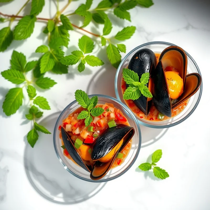 Tártar de Mejillones con Sabores del Mar Negro